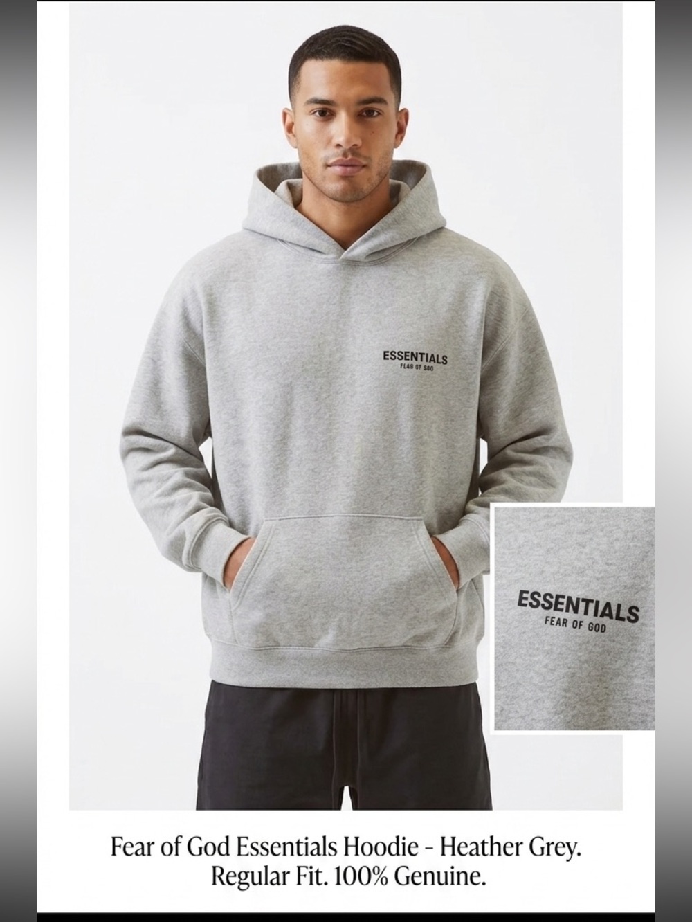 Fear of God Essentials Hoodie - Heather Gray